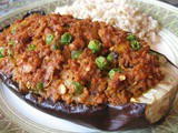 Eggplant Stuffed with Minced Meat Curry