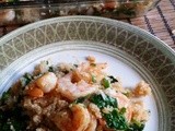 Garlic Butter Shrimp over Quinoa and Spinach