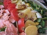 Salad Nicoise with Salmon and Garlic Scapes