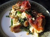 Savory Bread Pudding with Rapini and Prosciutto