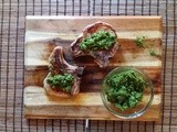 Seared Pork Chops with Garlic Scape Chimichurri