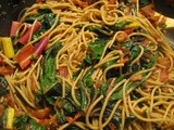 Spaghetti with Rainbow Chard