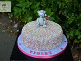 Happy 10th Birthday Violet – Confetti Teddy Cake