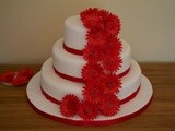Red Gerbera Wedding Cake – Cake of the Week