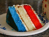 A Patriotic Red, White & Blue Cake
