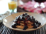 Banana Oat Pancakes with Blackberry Sauce