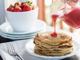 Whole Wheat Pancakes with Strawberry Sauce