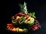 Caladium Leaf Watermelon Bowl