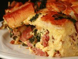 Ham Swiss and Kale Strata