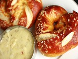 Heart Shaped Beer Pretzels with Jalapeno Jack Dip