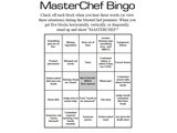 MasterChef Bingo Cards