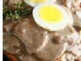 Mushroom Soup and Eggs on Toast  (Gluten Free)