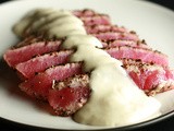 Pepper Crusted Tuna with Wasabi Cream Sauce