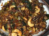 Sri Lankan Pan Fried Leeks and Dried Sprats ( Leeks- Haal masso baduma)