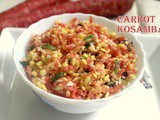 Carrot moong dal salad recipe – How to make carrot kosambari recipe – salad recipes