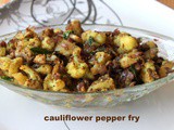 Cauliflower pepper fry recipe – How to make Gobi pepper fry recipe – side dish for rotis/rice