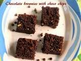 Chocolate brownies with choco chips – eggless cocoa brownie recipe