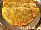 Kayi holige recipe – kayi obbattu recipe – coconut puran poli – Holi recipes