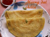 Moong dal chilla recipe – how to make moong dal chilla recipe – snacks | breakfast recipes