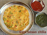 Oats besan chilla recipe – How to make oats besan cheela recipe – healthy recipes