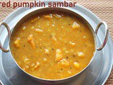Red pumpkin sambar recipe (poosanikai sambar) – How to make red pumpkin sambar recipe