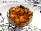 Small potato fry or baby potato fry recipe – side dish for rotis