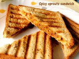Spicy sprouts bread sandwich – healthy breakfast recipe