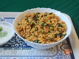 Spinach peas (Palak matar) pulao