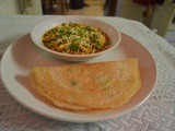 Tomato paneer bhurji with rice pan cake (rotla)