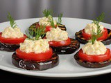 Baked eggplants with cream cheese