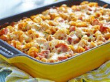 Baked Fusilli pasta with tomato sauce