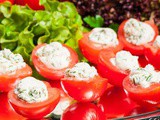 Cherry tomatoes stuffed with cheese