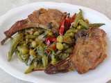 Pork steaks with okra