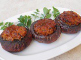 Stuffed mushrooms with rice