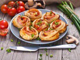 Stuffed puff pastry rolls