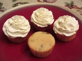 Eggnog Rum Currant Cupcakes