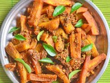 Chettinad Vazhakkai Varuval | Raw Banana Roast Recipe
