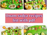 Onam Sadya Recipes List | Onam Sadya Items list pdf