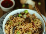 Mushroom fried rice (Indo-chinese)