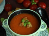 Steamed tomato basil soup: (zero butter/oil)