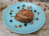 Blackberry & Apple Spelt Pancakes with Brown Buttered Cobnuts