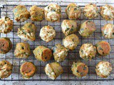 Carrot, Cabbage & Cheddar Mini Muffins with Garlic Scapes