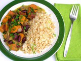 Cauliflower Rice and Jerk Sweet Potatoes in Coconut