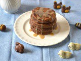 Energising Chestnut Chia Chocolate Pancakes & Maple Tahini Sauce