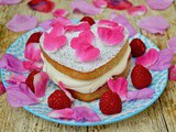 Raspberry Cream Sponge Cake with Lemon Verbena