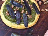 Socca, Walnut Basil Pesto & Purple Mangetout – Vegan & Gluten Free