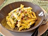 Pasta prosciutto e piselli - Pasta, ham and peas