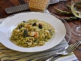 Risotto , asparagi e gamberi-Risotto, asparagus & shrimp