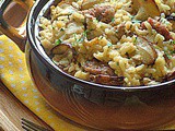 Risotto porcini e salamelle