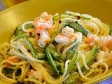 Spaghetti zucchine e gamberetti